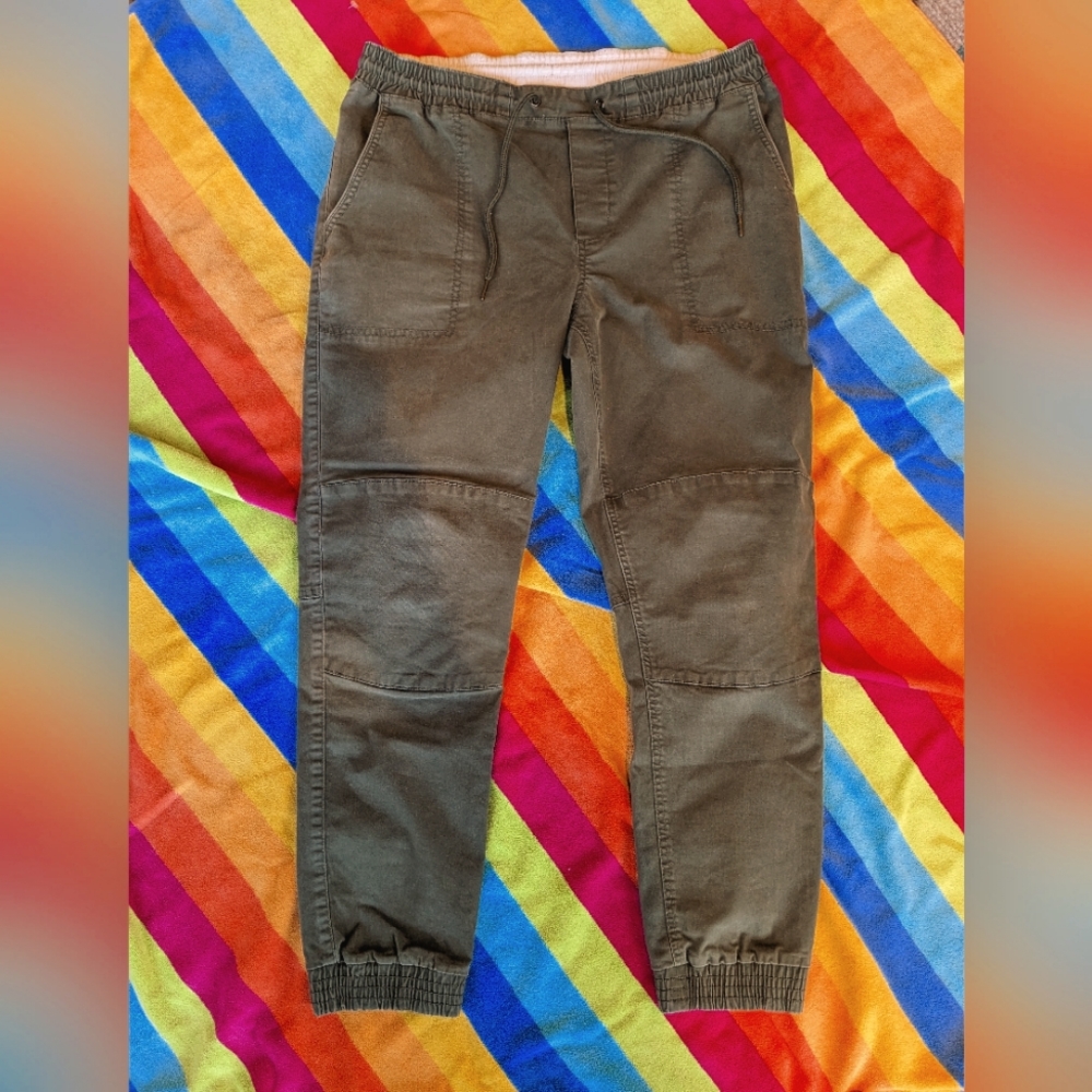 Green Denim Joggers, Size 32 (Joe Fresh)